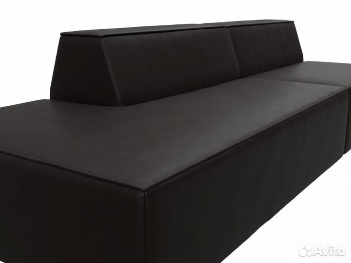 Диван прямой модульный Монс Модерн левый, экокожа, grifon 12 коричневый