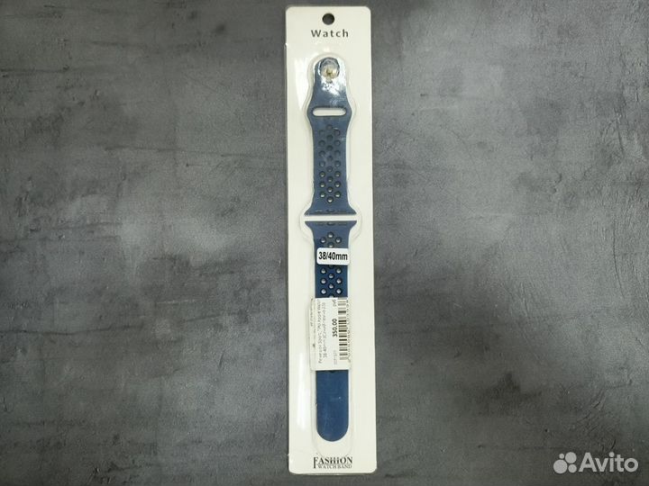Ремешок Sport TPU Apple Watch 38-40mm (Синий-темно