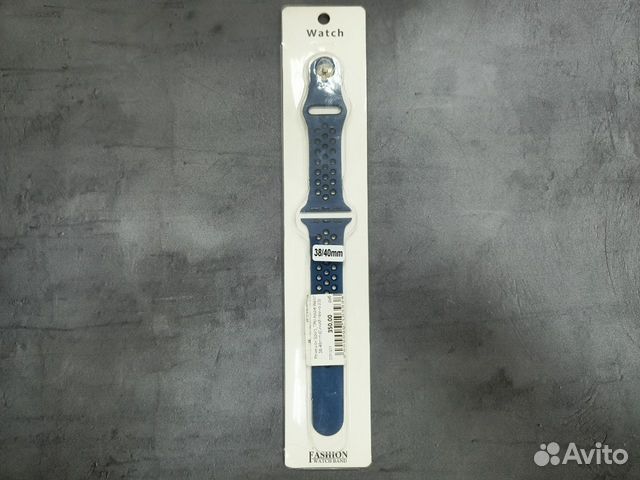 Ремешок Sport TPU Apple Watch 38-40mm (Синий-темно