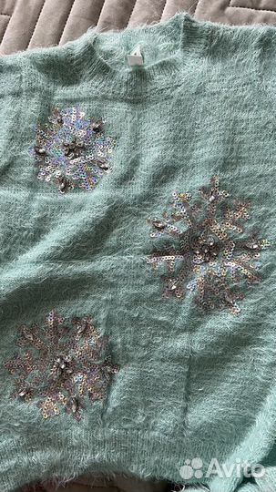 Пушистый джемпер для девочки 134