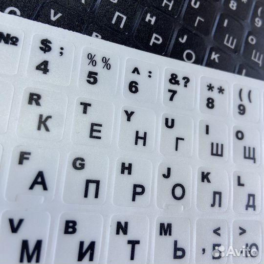 Наклейка для клавиатуры RU/ENG квадратные кнопки