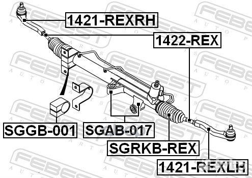 Пыльник рулевой рейки sgrkbrex Febest