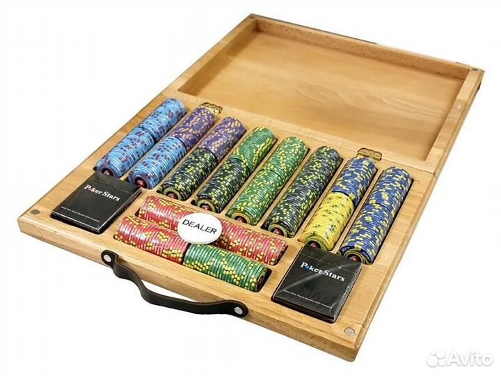 Набор для покера EPT Ceramic на 500 фишек в кейсе из бука 62340