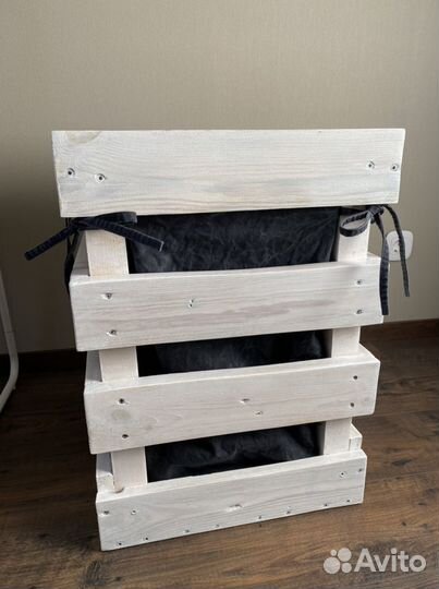 Корзина для белья деревянная