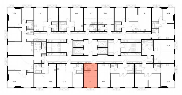 Квартира-студия, 20 м², 23/25 эт.