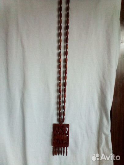 Сандаловое дерево кость стекло колье кулон бусы