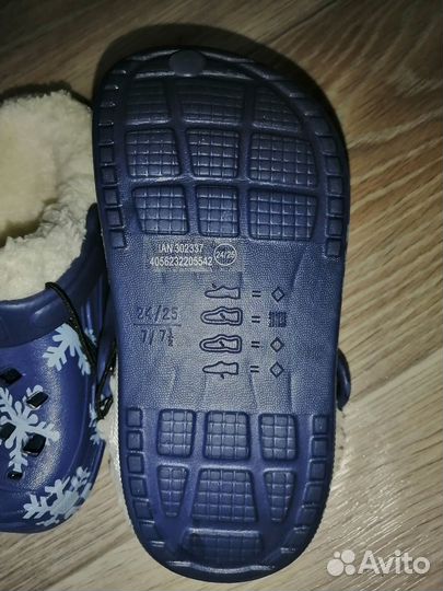 Lupilu кроксы сланцы тапочки с мехом 24\25