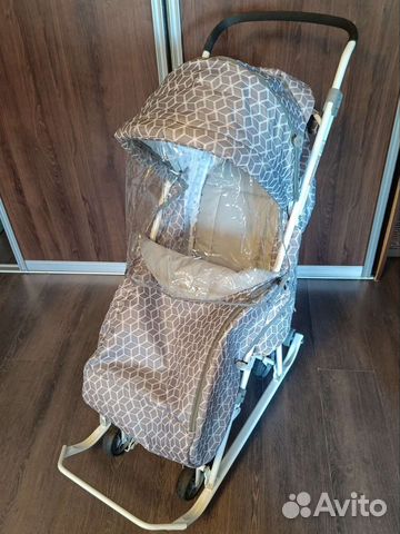 Санки коляска с колесами