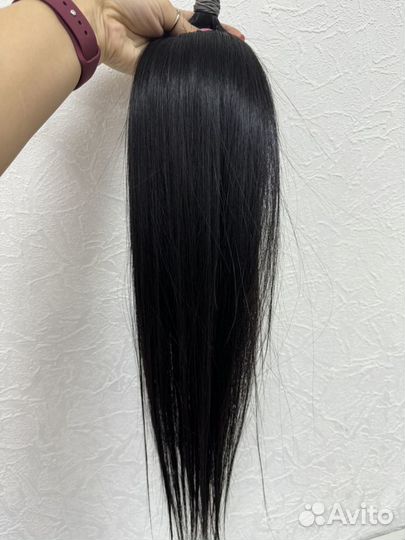 Волосы для наращивания 60 см бу черные