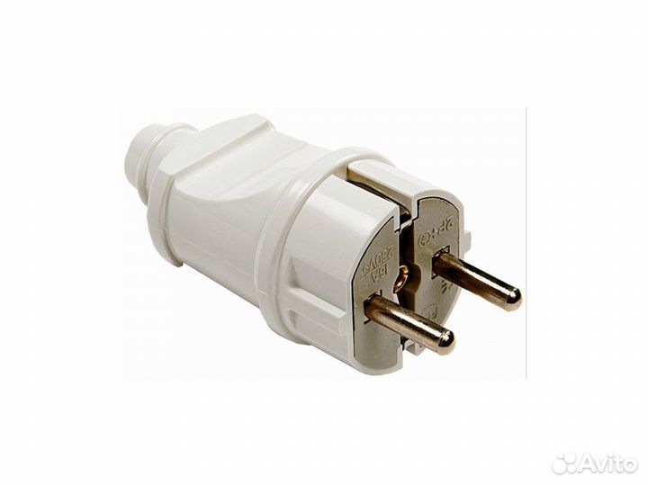 Вилка прямая с заземлением 16А белая 4140 IN home