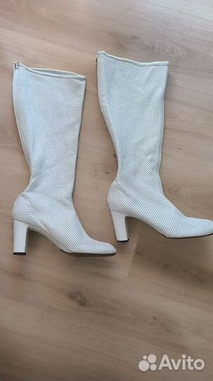 Винтажные кожаные сапоги-чулки Италия 41р