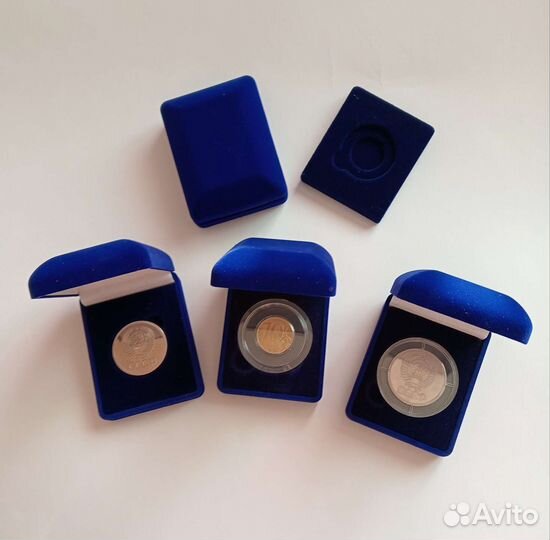 Бархатная коробка подарок футляр для монет слиток