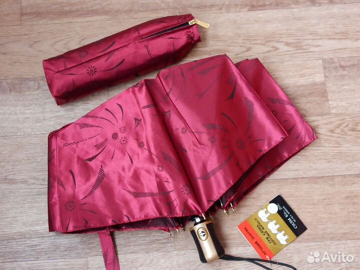 Зонт женский Три слона полный автомат бордовый