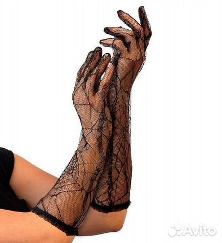 Чёрные перчатки с паутинкой