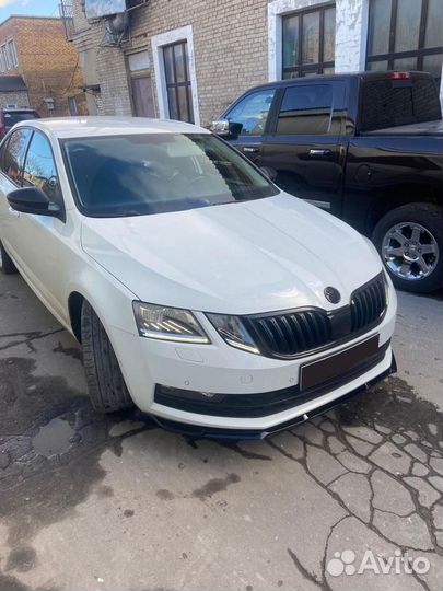 Сплиттер бампера skoda octavia A7 Рестайлинг