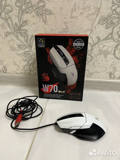 Мышь проводная A4Tech Bloody W70 Max белая