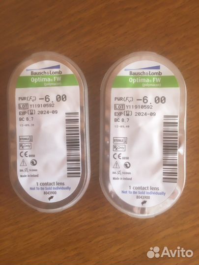 Линзы контактные