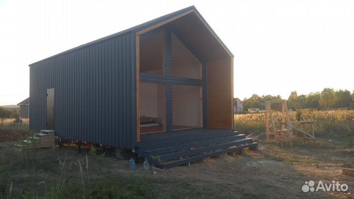 Каркасный дом блок хаус 9х6