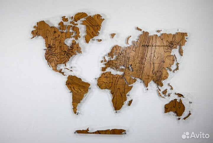 Деревянные карты мира