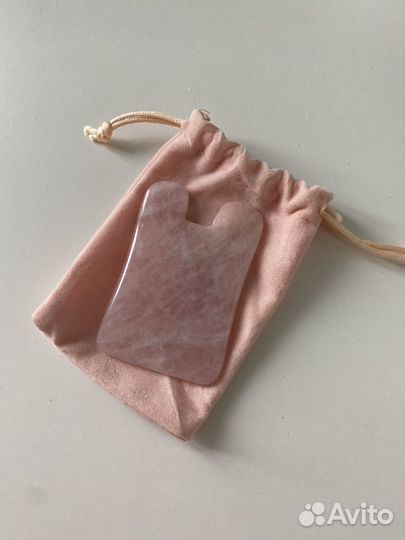 Скребок гуаша натуральный кварц