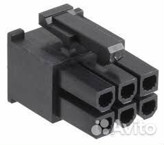 Разъем 6 Pin чкрный пластик