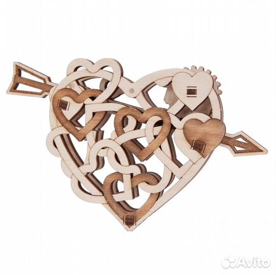 Вудик Сердце 3D-пазл из дерева Wood Trick