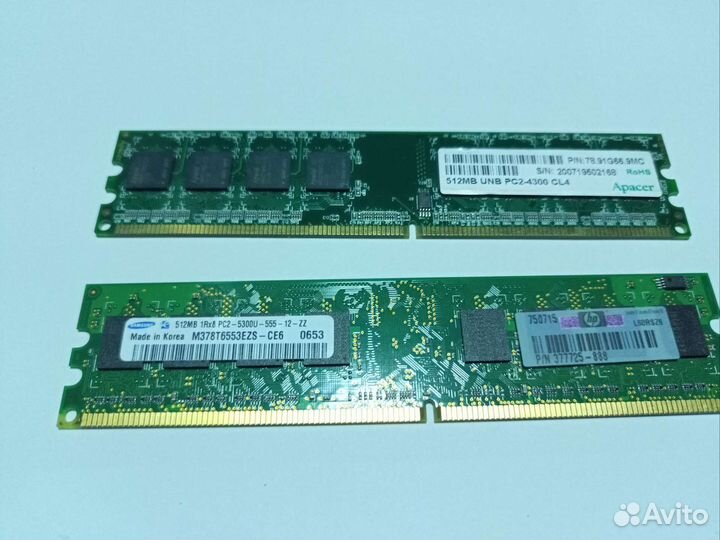 Оперативная память ddr2 512mb — 1gb