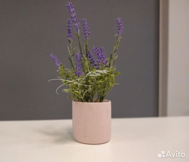 Кашпо-цилиндр гладкое из бетона