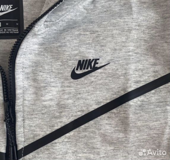 Зип худи Nike Tech Fleece серая