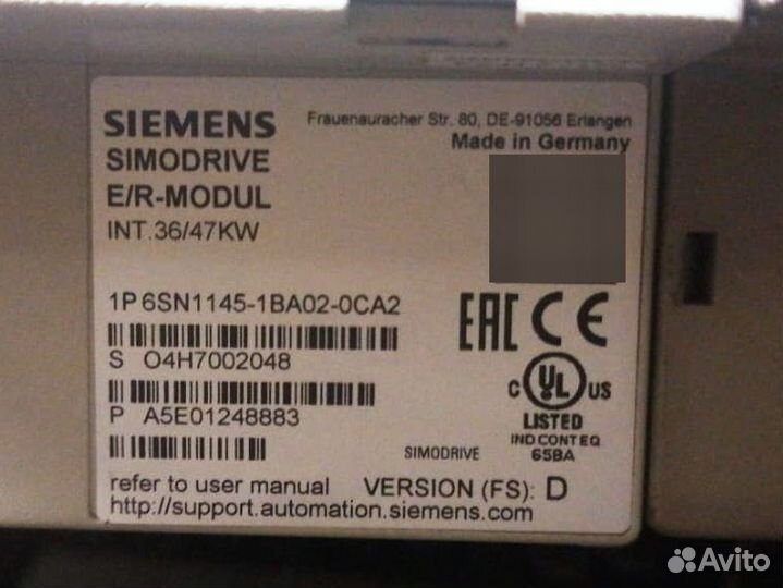 Siemens 6SN1145-1BA02-0CA2 36/47 квт