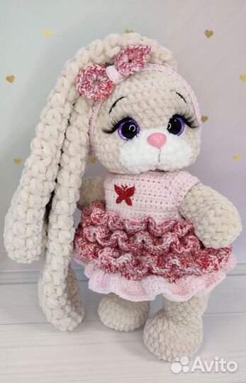 Вязаные игрушки ручной работы зайчик