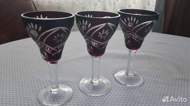 Бокалы марганцевое стекло-хрусталь СССР