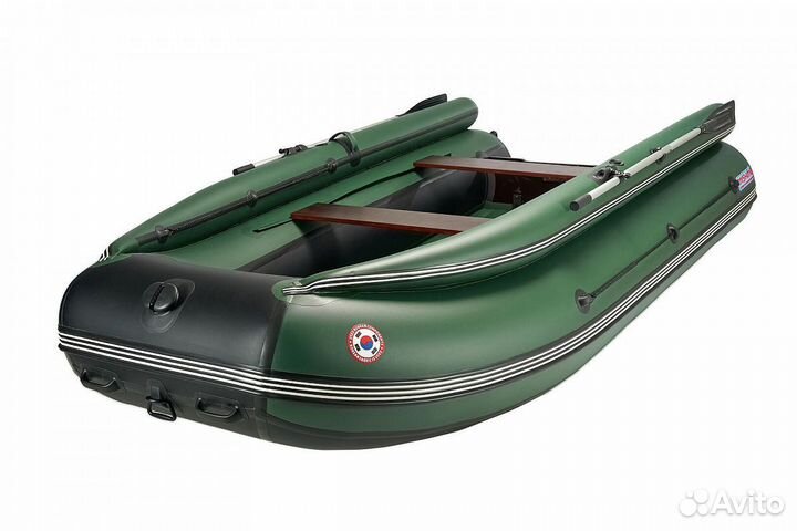 Лодка mishimo family lite DF 370, черно-зеленая