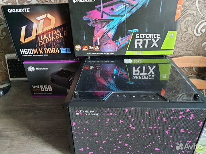 Новый Пк Core i3 12100+топовый-RTX3050 Aorus Elite