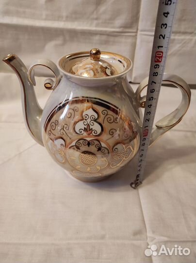 Большой фарфоровый чайник Кисловодск винтаж СССР