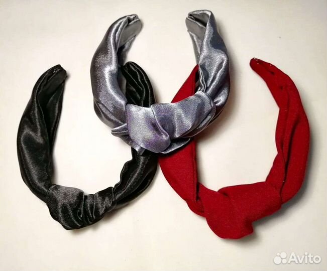 Ободок с узлом в школу. Ручная работа