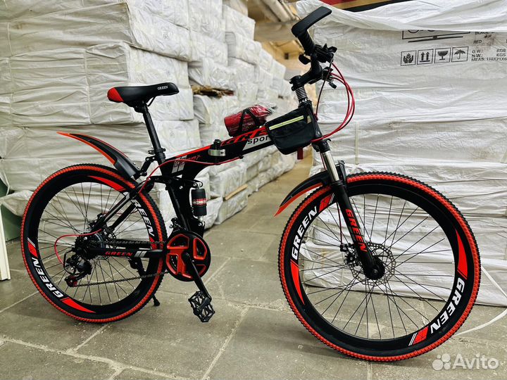 Велосипед складной 26R Green красный
