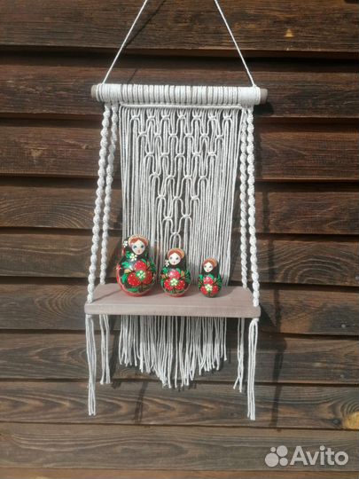 Ажурная полочка макраме Бохо