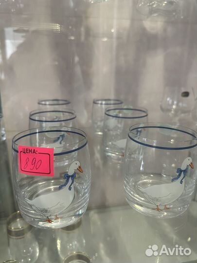 Бокалы, рюмки с гусем