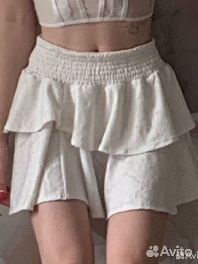Мини юбка белая