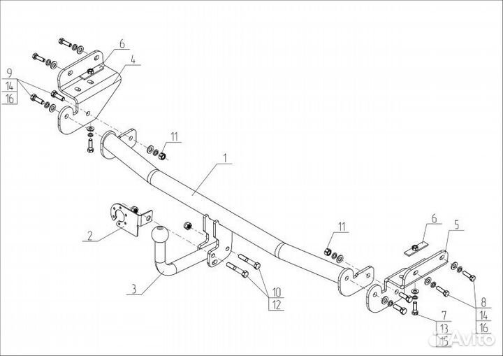 Фаркоп на KIA Rio III хэтчбек (2010-2017)