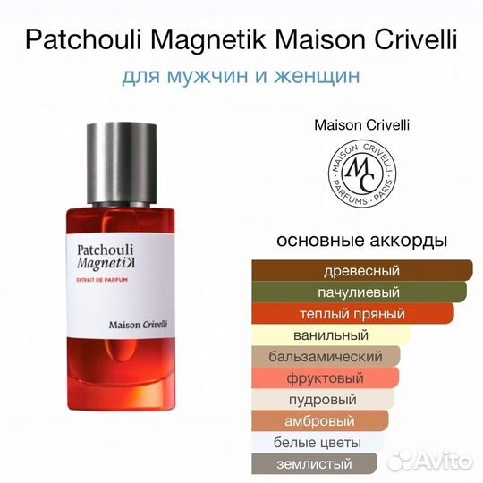 Парфюм Patchouli Magnetik Maison Crivelli 50ml