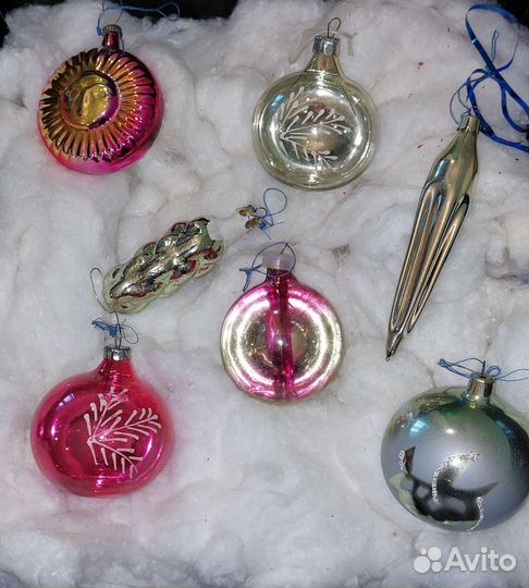 Елочные игрушки из стекла СССР