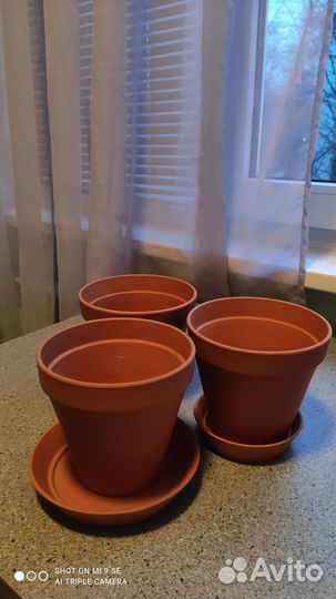 Цветочный горшок с поддоном керамика