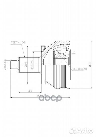 Шрус наружный GIK04036 ganz