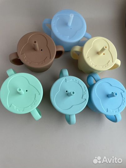 Детский стаканчик с трубочкой/силиконовый