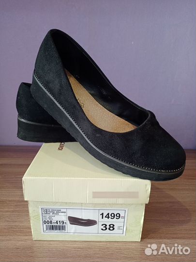 Туфли женские 38 размер черные замшевые