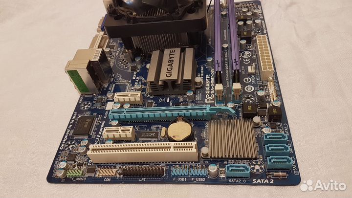 Материнская плата Gigabyte + проц +озу + кулер