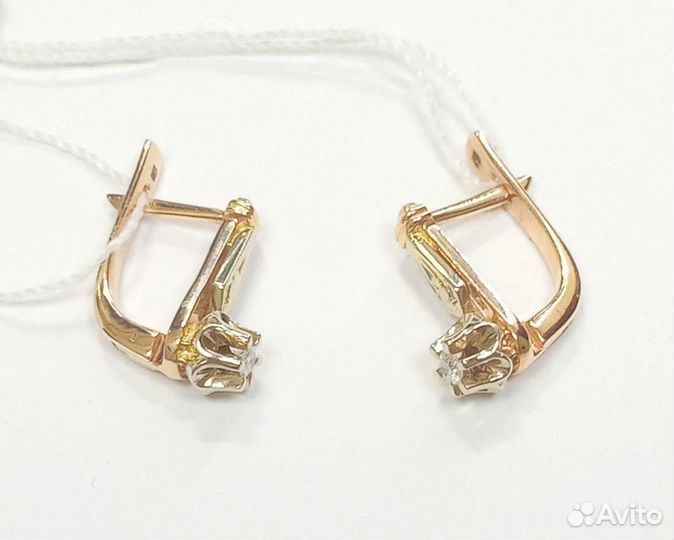 Золотые серьги с камнем