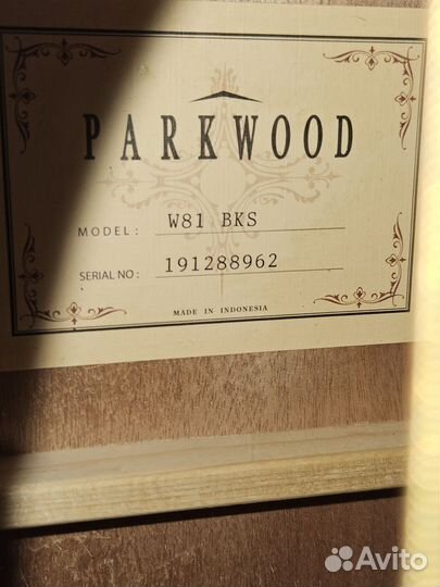 Акустическая гитара parkwood W 81 BKS